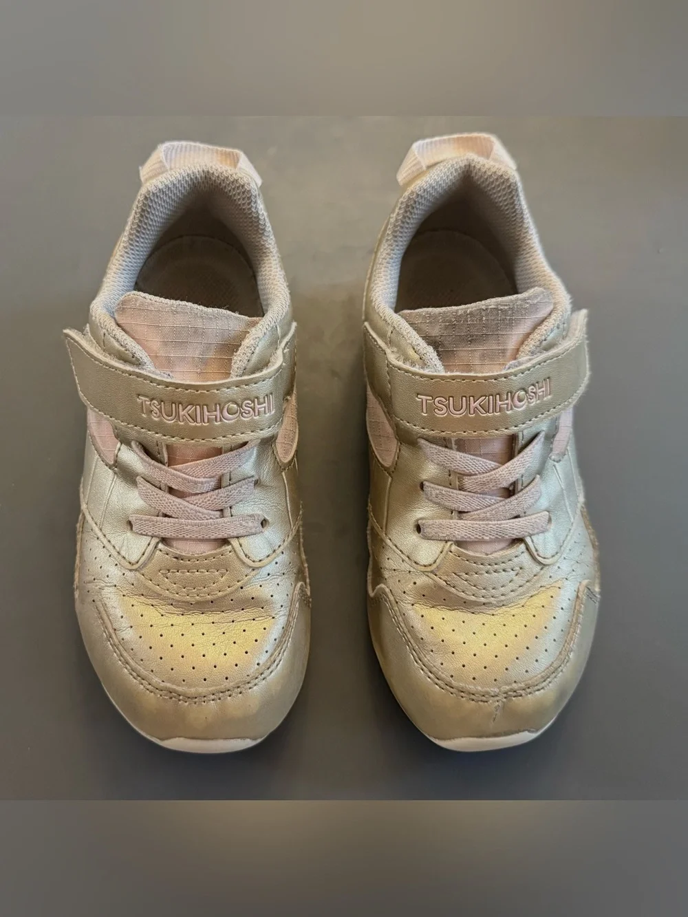 Tsukihoshi Gold Rose Pink Athletic Sneakers Toddler Girl’s U.S. Size 10 Shoes